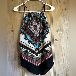 Ambiance San Francisco Boho Medallion Print High-Neck Tank | Size Small